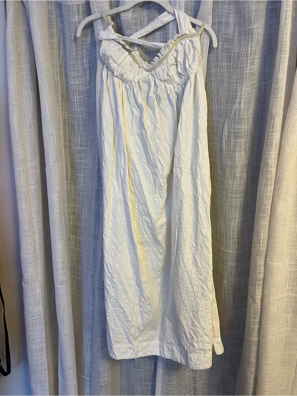 White free people maxi dress tie back - Picture 3 of 4